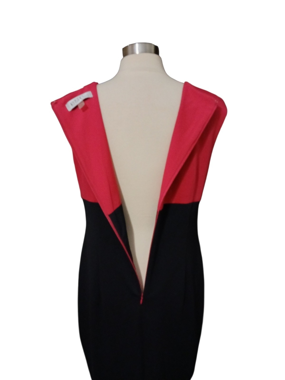 Kasper | Pink and Black Colorblock Midi Sheath Dress Size 16 - Picture 3 of 5